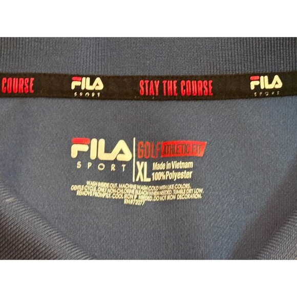 FILA Golf Sport Men's Short Sleeve Button Down Polo Shirt Blue XL - Picture 5 of 5
